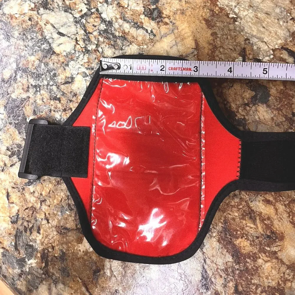 Neoprene, armband, cell phone holder, black and red NEW